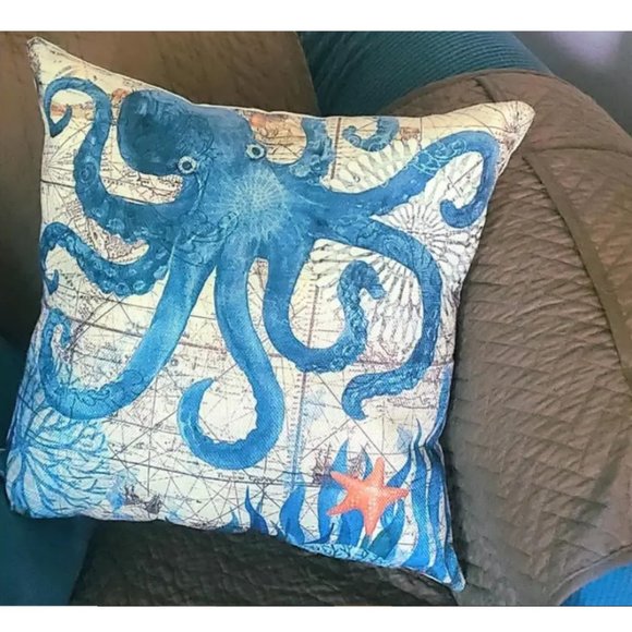 Decorative Throw Pillow Cover Case Beach Decor Nautical Coastal Cottage Accent - Picture 6 of 10